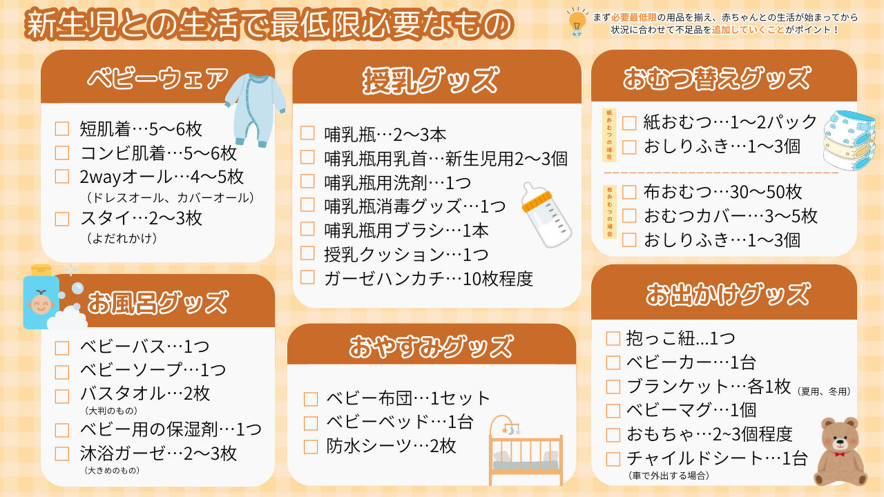 出産準備】新生児との生活に必要なベビー用品・ママ用品 | 子育て情報